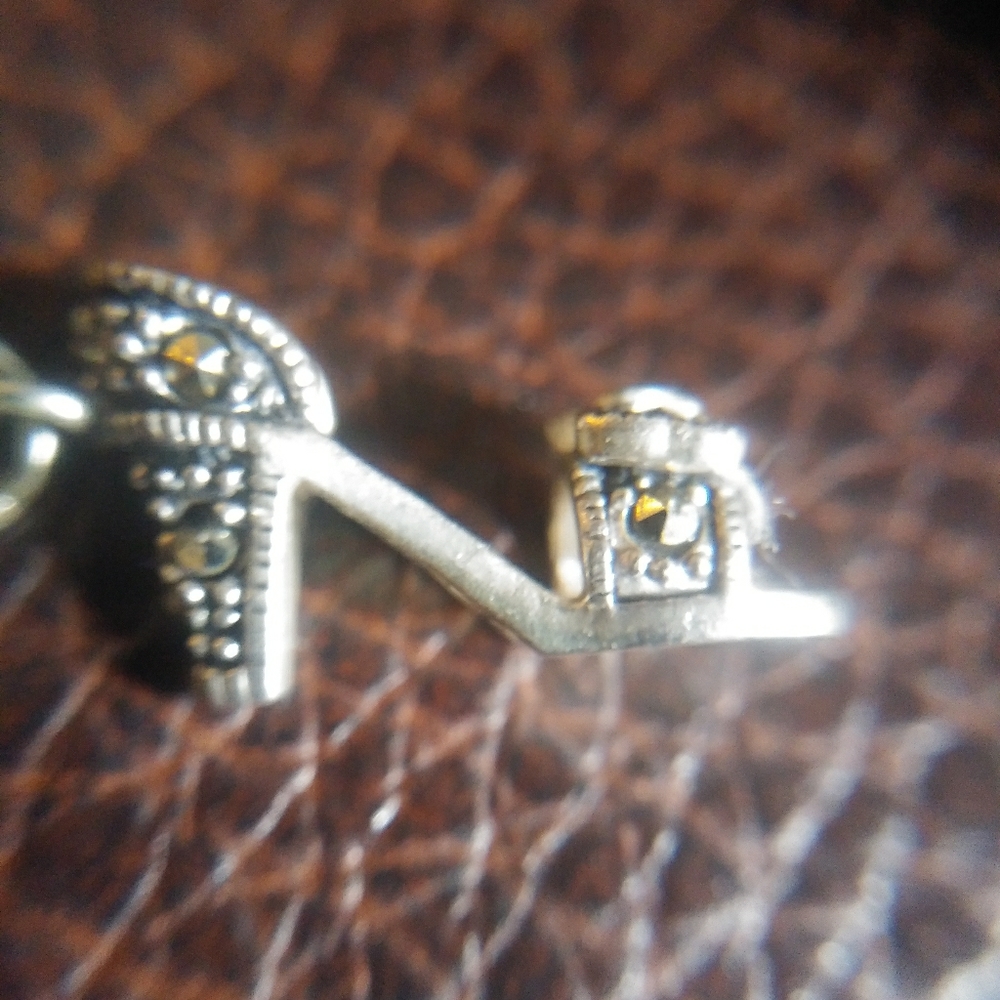 Shoe Charm Sterling Silver & Marcasite